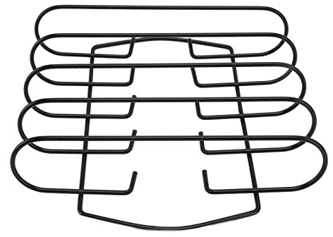 Tomantery Support à Côtes pour Barbecue, Support de Cuisson en Fer Antiadhésif de qualité Supérieure pour Barbecue en Plein Air, capacité de 4 Côtes pour Côtelettes d'agneau, Matériau Durable Noir