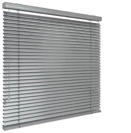 time4blinds – Persienner Fönster Inomhus – Aluminiumspersienner – 2400x1100mm, Höger Styrning – med Lameller 50mm – Montering på Vägg Eller Tak, med Borrning – för Hemmet & Kontoret – Silver