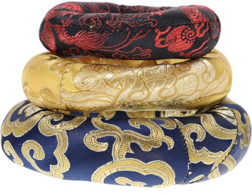 Coussin de Bol Chantant Bouddhique en Coton, Lot de 3 Pièces | Forme Annulaire, Base Antirayure et Stabilité, pour Yoga et Séances de Bain Sonore Couleur Aléatoire