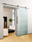 DURADOOR® Glas Schiebetür aus ESG Glas im 5-Streifendesign mit Klarfeld 2050 mm x 900 mm x 10 mm Innentür Gleittür