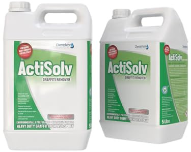 ActiSolv Heavy Duty Graffiti Remover Spray – Professional-Grade Cleaner for Porous Surfaces – Removes Spray Paint, Marker & Ink from Brick, Concrete & Stone – Biodegradable & Low-Odour – 2 x 5 Litre