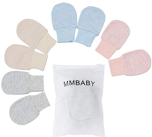 4 Paare Neugeborenen Handschuhe,Babyhandschuhe aus Baumwolle als Neugeborenen Handschuhe, No Scratch Fäustlinge Handschuhe Babyhandschuhe Keine (0-6 Monate, 4 Packungslos)
