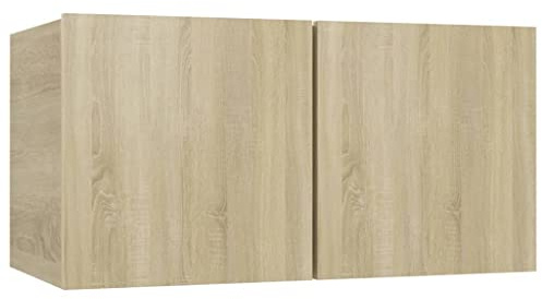 vidaXL Hanging TV Cabinet Home Living Room Furniture Accessories TV Stands Entertainment Centre Wall Mounted TV Units Hifi Cabinet Sonoma Oak