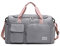 FANDARE Ultraleicht Sporttasche Reisetaschen Handgepäck Übernachtung Sporttasche Handtasche Damen Herren Weekender Kliniktasche Trainingstasche mit Schuhfach & Nassfach - Tasche Graues Rosa