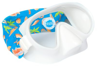 Splash Place Swim Youth MASK with Fabric Strap - Surf Trip | Fun, Fashionable, Comfortable - Kids Swim Goggles with Nose Cover