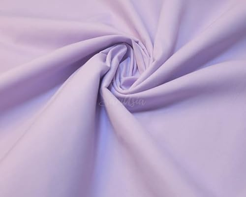 Plain Lilac Polycotton Fabric for Dressmaking, Art & Craft, Sewing, Quilting | 45'' - 115 cm Wide| Precut Length 3m