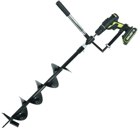 Auger Post Hole Digger 6 Wide 32 Deep with Drill Handle Assembly - Earth Auger - Trench Digger - Hole Digger for Fence Posts - Post Hole Tool - Electric Digger Handles