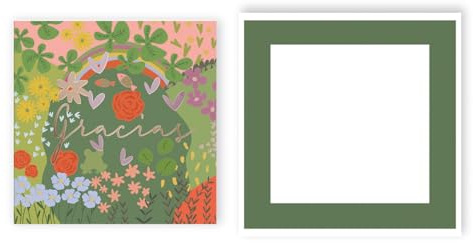 Forletter - Tarjeta de Felicitación, 15 x 15 cm, Gracias Verde