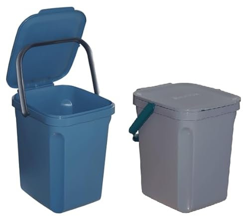 Solent Plastics 10 Litre Organic Waste Food Compost Caddy with Handle (Grey)