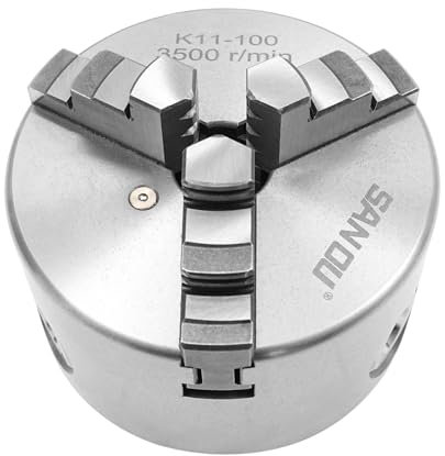 PräZisions Chuck - Mangime per tornio, a 3 posti, per lavorazione del legno, per tornio, rotazione automatica (100 mm)