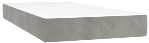 vidaXL Colchón muelles ensacados para niños Firmeza Media Terciopelo Gris 80x160 cm, colchón, colchón de Cama, colchón de muelles ensacados, Muebles de Dormitorio