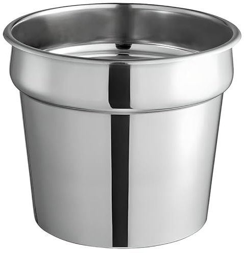 OCS Parts Pro Series 7 Quart Vegetable Inset Pot | 9.5 x 8.13 Stainless Steel Pot for Sauces, Soups, Stovetop, Soup Warmers, Steam Tables or Kitchen Utensil Organization