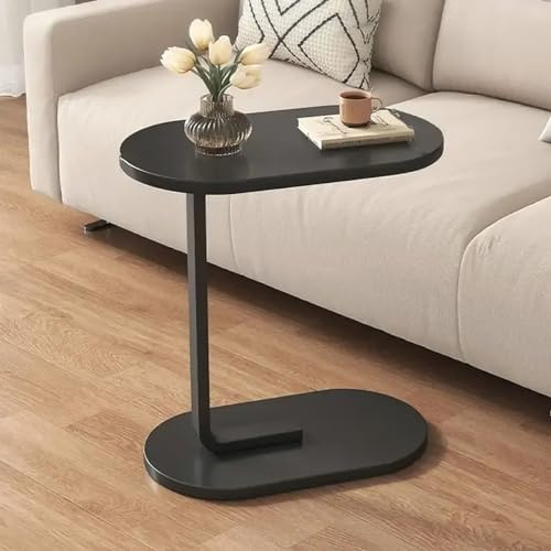 Tavolo TV ovale salvaspazio – Design moderno per piccoli spazi perfetto per mangiare o fare spuntini in camera da letto o soggiorno – scivola facilmente sotto il divano