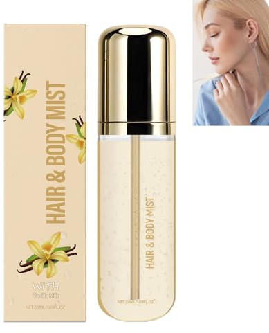 Spray corporel à la vanille pour femme, brume parfumée pour cheveux et corps à l'huile essentielle de vanille, parfum léger et longue durée, hydratant et nourrissant, brume rafraîchissante (1pcs)