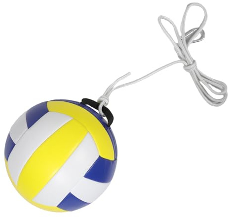 Alasum Palla da Allenamento per Pallavolo con Corda Legata Palla Morbida da Pallavolo Indoor Bianca e Gialla per Allenamento Autonomo per Migliorare Passaggi e Schiacciate Giovani Adulti