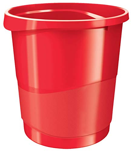 Rexel Choices, 2115618, avfallsbehållare, plast, 14 liters kapacitet, röd