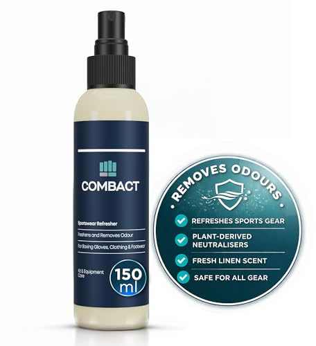 Boxing Glove Spray & Deodoriser – Fresh Linen Odour Remover for Muay Thai, Shoes & Kit Bags (150ml) – Sportswear Refresher, COMBACT