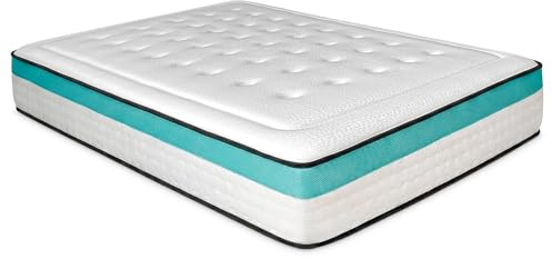 Duérmete Online - Colchón Viscoelástico Bio MAX Premium con Viscogel, Firme y Confortable, Grosor 24cm, Antiácaros, Antibacterias e Hipoalergénico, 135 x 190