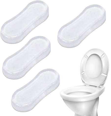 Youany Tampons Abattant WC, 4 Pièces Patins Pare-Chocs De Siège De Toilette Patins, Coussinets D'abattant De Toilette en Silicone avec Adhésif Puissant pour Les Familles, Hôtels, Toilettes Scolaires