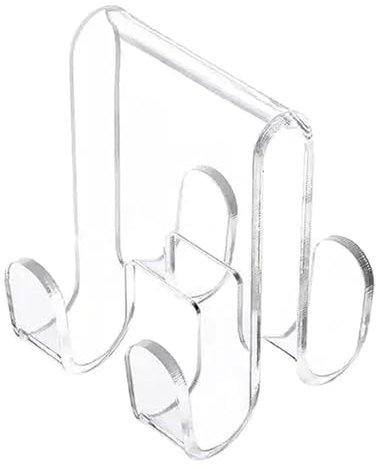 Wilitto gancho para puerta de ducha, colgador de toalla, doble para grosor 0.39 pulgadas (1 cm), acrílico sobre puerta