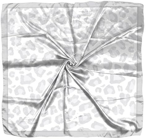 Deokke Hair Scarf Silk Feeling Square Satin Head Scarf Wrap 27.5 Inches Headwear Fashion Aesthetic Cute Decoration Women Girls