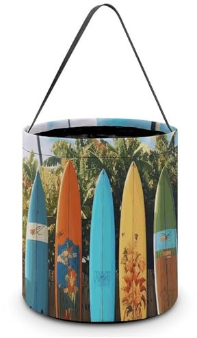 Sac fourre-tout réutilisable pour Halloween, planche de surf, sac à goûter portable pour cadeaux et courses, Planche de surf Surf's Up, Taille unique