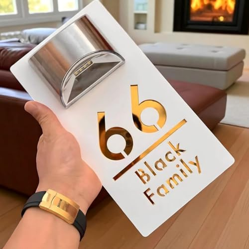 Número De Casa Solar Moderno Personalizado Con Luz LED - Placa De Dirección Personalizada Para Exteriores, Letrero De Dirección Iluminado E Impermeable Para El Hogar, La Calle Y El Jardín(6x11in)