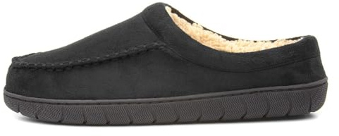 The Slipper Company Mens Black Warm Lined Mule - Size 8 UK - Black