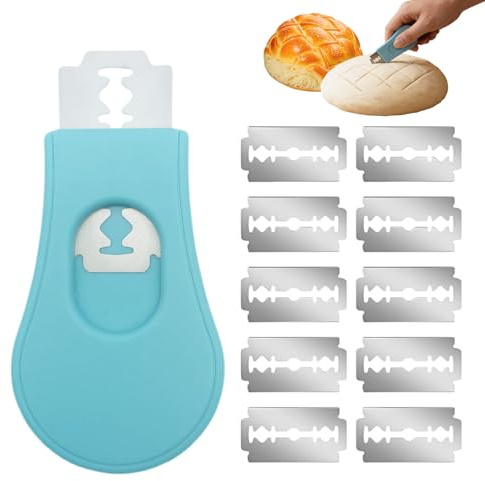 Henjunu Coltello da panettiere compatto, coltello per tagliare l'impasto con 10 lame, accessori per la panificazione