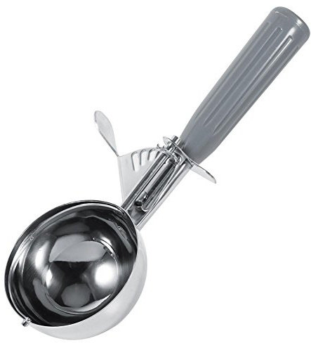 di ghiaccio palla cucchiaio in acciaio inox di frutta torta ghiaccio crema Pala biscotti cucchiaio morbido silicone mano trigger rilascio lavastoviglie sicurezza Dispositivi Acciaio INOX, 7.2CM