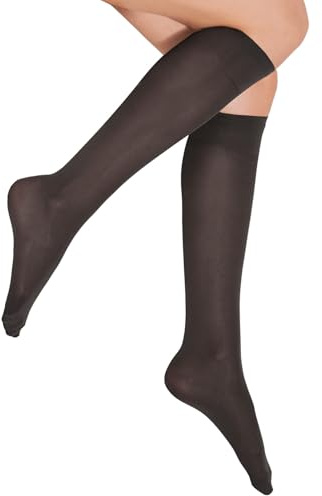 alber's VELUTESSE 40 – Pack de 5 – Gambalettes Femme en microfibre opaque, bord confort haut, semi-opaque 40 DEN, couleur noir, taille 36-41