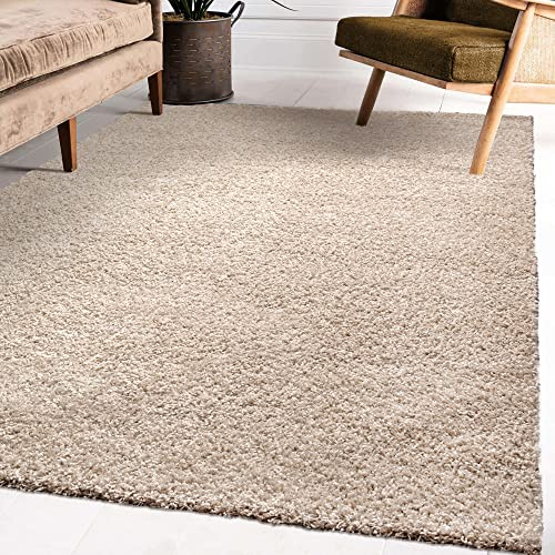 Impression Wohnzimmerteppich - Hochwertiger Öko-Tex zertifizierter Flächenteppich - Solid Color Teppich Beige - Größe 200x290