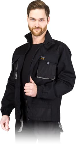 REIS FORECO-J Veste de protection | Veste de sécurité | Blouse de sécurité | Grammage 260 g | Noir/gris clair | Taille M