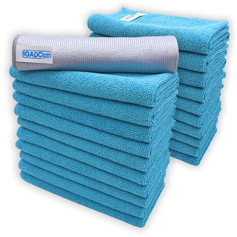IGAD IGADCloth 20 Blue Microfibre Cleaning Cloths 40x40cm + 1 free glass cloth, Durable Cleaning Cloths for a Pristine Clean, Ideal Microfiber Cloth for all Surfaces