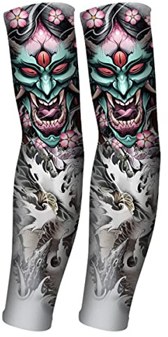RU-X Manchette Gaming Tatouage,Manchette Bras Homme Sport,Manchette Bras Femme,Manchette Anti uv Avant pour Travail,Handball,Velo,Volley,XL
