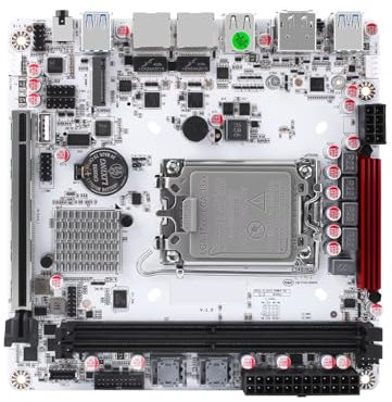 PeeliCeeli 8 Bay NAS Motherboard LGA 1700, Q670 Mini ITX Mainboard with 3 x PCIe4.0 M.2 NVMe, 8 x SATA3.0 Board DDR5 with i226-LM 2.5GbE, PCIe5.0x16, USB3.2, 16GB RAM 512GB SSD