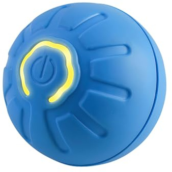 Eznaobo Bola interactiva para gatos y perros, bola inteligente automovible con luz LED, gatos en casa inteligente giratoria automática, bolas de juguete recargables para gatos, perros, 4,5 cm (azul)