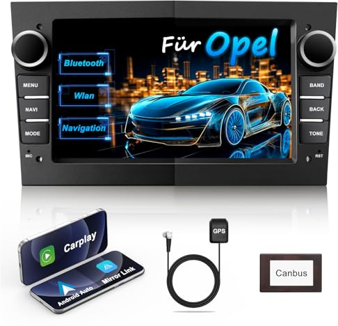 Lehwey Bluetooth Autoradio mit Bildschirm für Opel Corsa d, Astra J & H, Meriva, Vivaro, Zafira b mit Navi WLAN UKW, Carplay, Android Auto, Lenkrad Strg, 2Din Android 14 Dab Auto Radio 7 Zoll