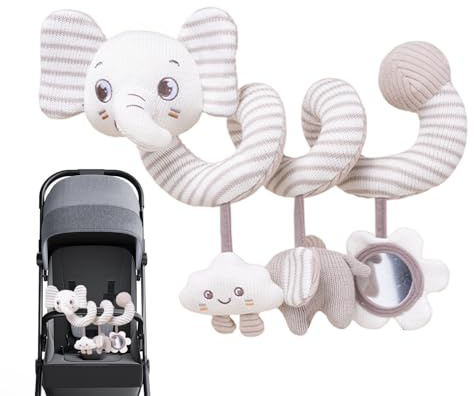 Car Seat Activity Toy | Spiral Plush Toys - Animal Learning Activities Stroller Accessories for Cot Long Road Trips Park Travel Vacation Outdoor Adventures