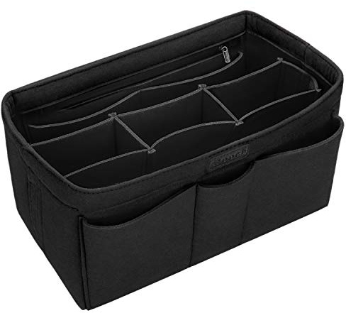 Ropch Felt Handbag Organiser Storage Bag Interior with Multi Pockets, Black, M