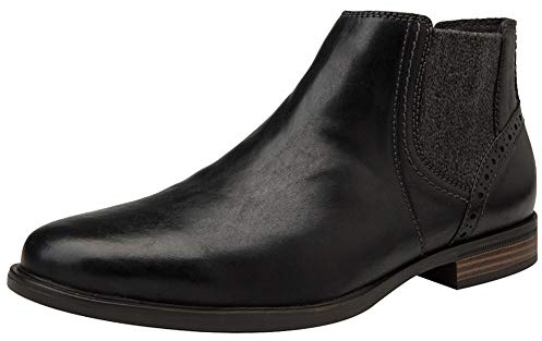 Jamron Uomo Vera Pelle Occidentale Vintage Chelsea Stivali Cerniera Lampo Stivaletti Nero SN01752 EU43