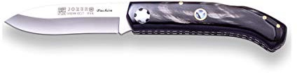 joker Coltello tascabile da caccia Pachón, con inserti in mosaico di corno di bufalo e madreperla, lama Sandvik 12C27, NF99 per la Pesca, l'Escursionismo, Il Campeggio