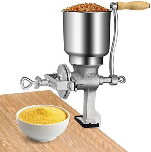 GOTOTOP Hand Crank Grain Mill Grain Grinder Machine Corn Nut Flour Mill Kitchen Tool Equipment for Food Seeds with Table Clamp 12.6 x 16.9inch