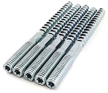 5 tornillos de suelo con guía de llave central, tornillos de distancia para montaje en pared, acero 8 x 200 mm