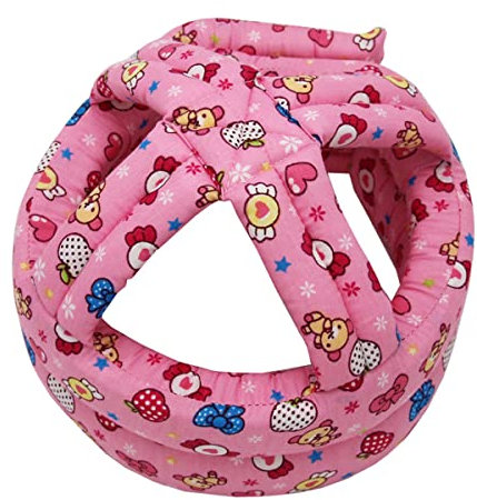 Rosa Bär Baby Schutzhelm - Kleinkind verstellbare Schutzhelmmütze, weiche Säuglingsschutz-Sicherheitsmütze, Baby-Kopfschutzmütze zum Gehen, Krabbeln