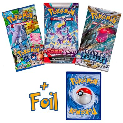 Pokemon TCG: 3 Paquetes de Refuerzo y 1 lámina aleatoria | Incluye 3 Paquetes de ampollas de Tarjetas aleatorias y 1 Tarjeta Promocional Holofoil empaquetada Individualmente