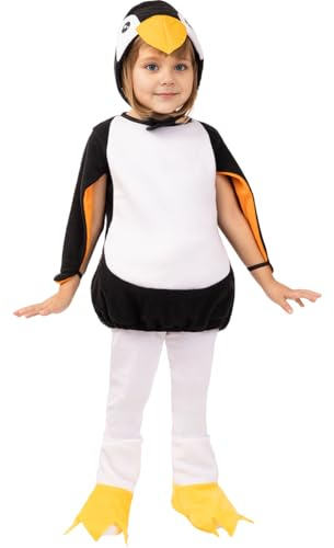 Funidelia | Déguisement pingouin peluche pour garçon Animaux, Pôle Sud - Déguisement pour enfant et accessoires pour Halloween, carnaval et fêtes - Taille 3-4 ans - Noir