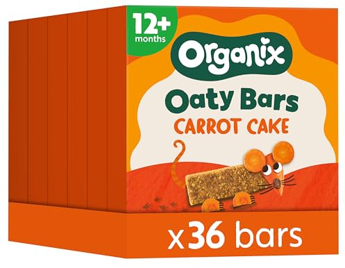 Organix Carrot Cake Organic Oaty Snack Bars, 6 Boxes of 6 x 23 g