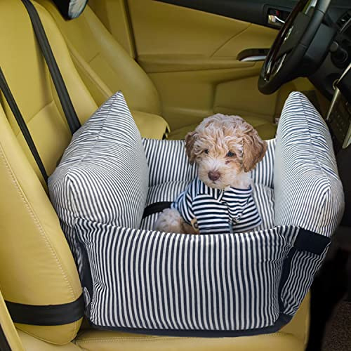Johnear Asiento Elevador para Perros Pequeños 10kg - Cama Perro Coche 2 en 1 Extraíble y Lavable, Correa de Seguridad, Cojín Antideslizante para Viaje en Automóvil