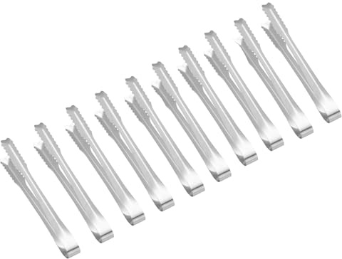 10 Pcs Ice Tongs, 5 Inch Silver Stainless Steel Sugar Cube Tongs for Bar, Desserts, Tea, Coffee Party and Appetizers (5 inch)